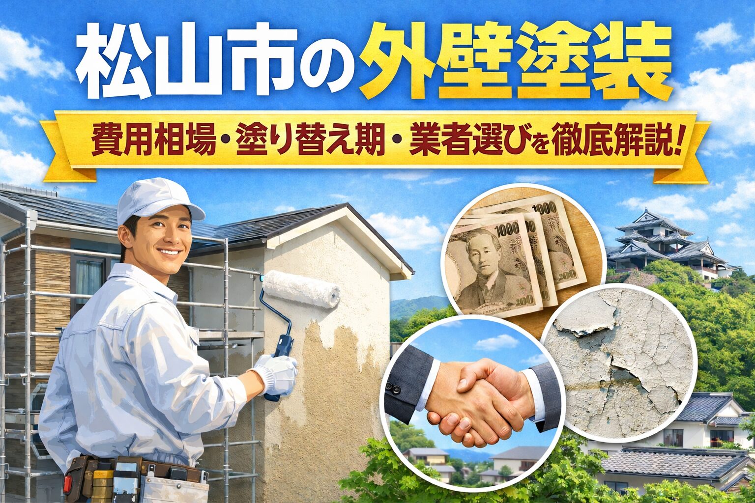 松山市で外壁塗装をお考えの方へ｜費用・時期・業者選びを解説