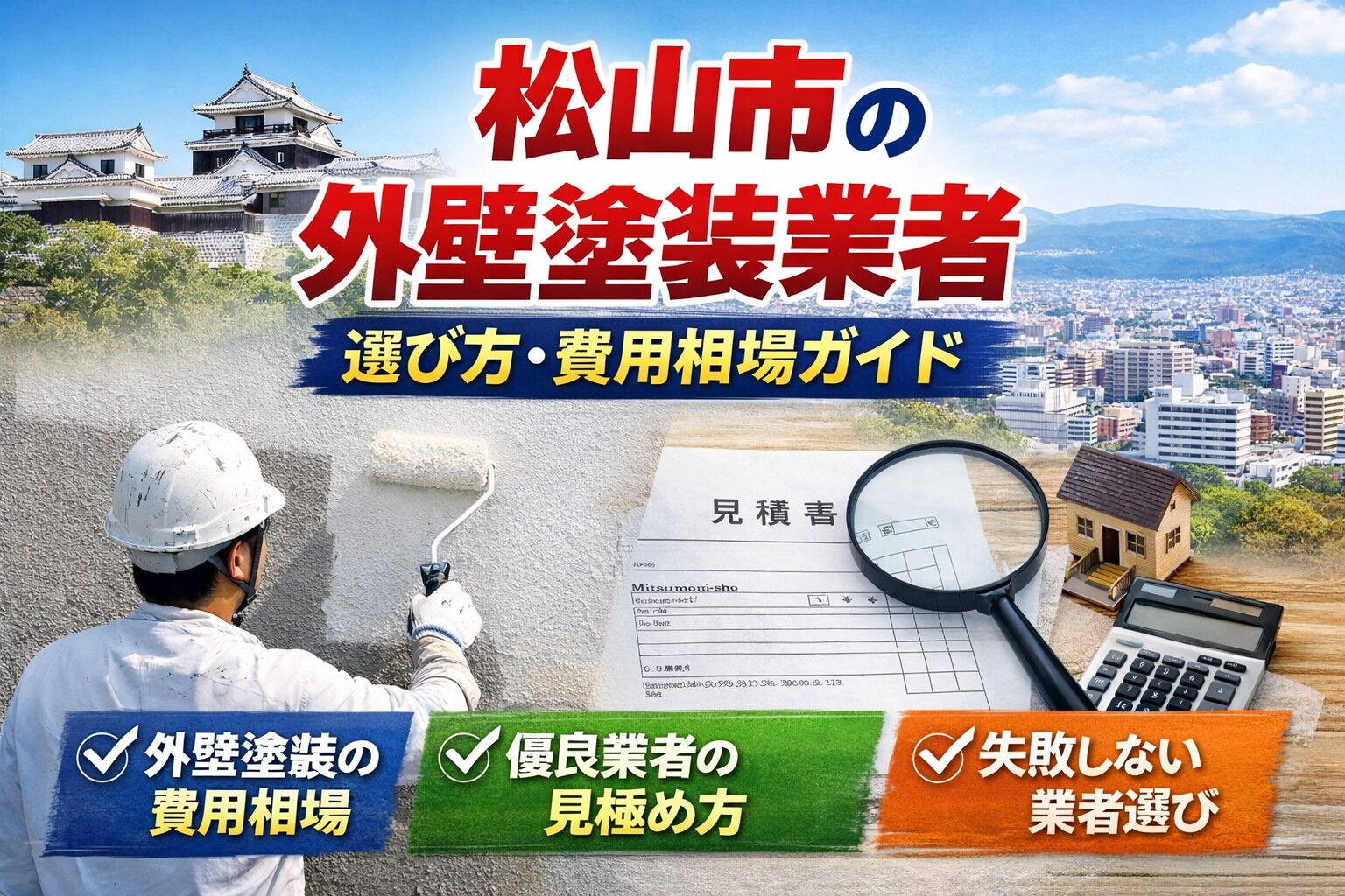 松山市の外壁塗装業者の選び方｜費用相場・見積もり比較・失敗しないポイント【2026年版】