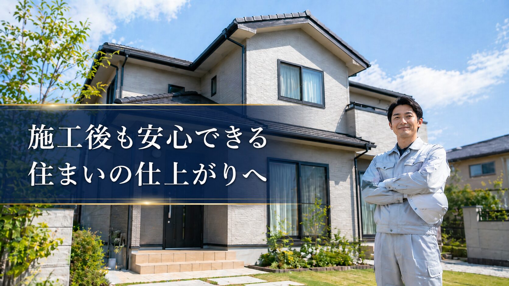 松山市で外壁塗装を行った住宅の施工後イメージ