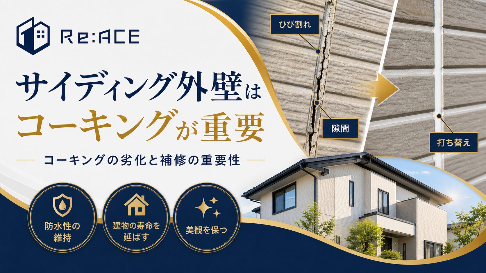 サイディング外壁のコーキング劣化と補修
