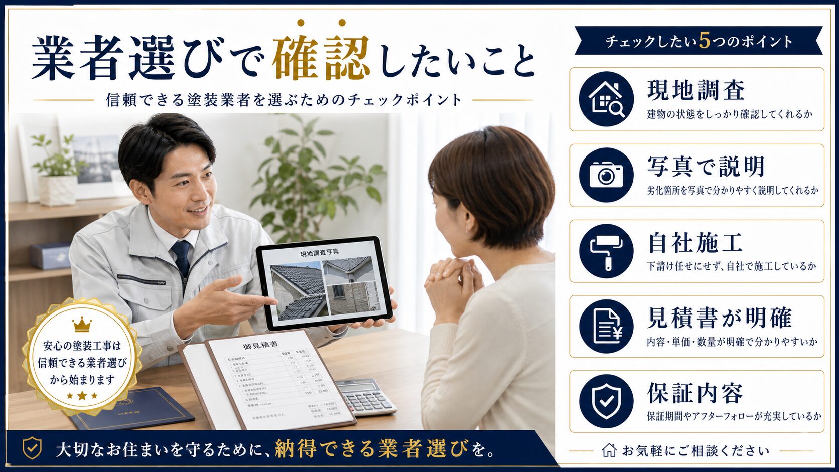 東温市で外壁塗装業者を選ぶときのポイント